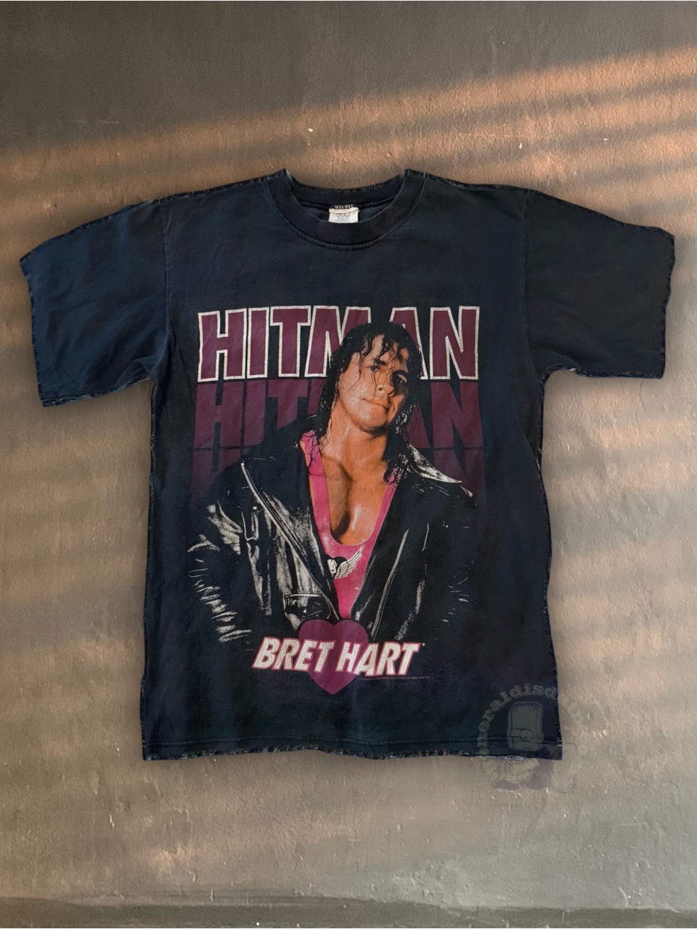 RARE vintage 90s bret hart the hitman 1993 thrash sunfaded wwf wcw ufc nwo boxin